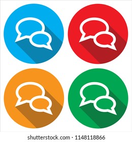 Vector Icons. Icon conversation, communication. Badge in a flat design. For the web concept and mobile devices.