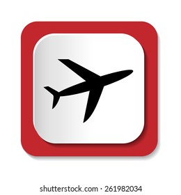 Vector icons with the image of an airplane