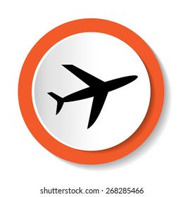 Vector icons with the image of an airplane