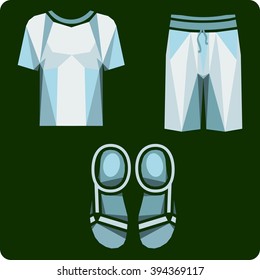 vector icons with the image of men's clothes for the online store