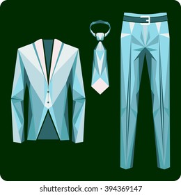 vector icons with the image of men's clothes for the online store