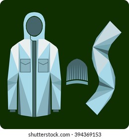 vector icons with the image of men's clothes for the online store