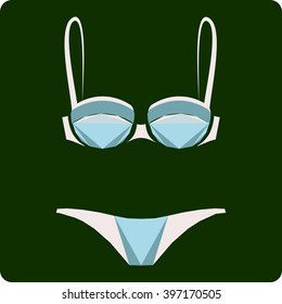 vector icons with the image of women's clothes for the online store