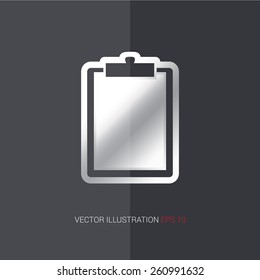 Vector icons with imitation metal on a dark background "list"