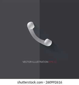 Vector icons with imitation metal on a dark background "call"