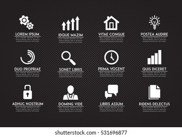 Vector icons for infographic. Template for diagram, graph, presentation, website, business, brochure.