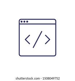 Vector icons information coding. Code Editor Icon 
