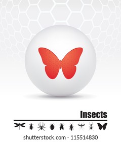 Vector icons insects