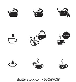 Vector icons , instruction for making tea