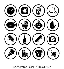 Vector icons of interdiction, symbol and sign