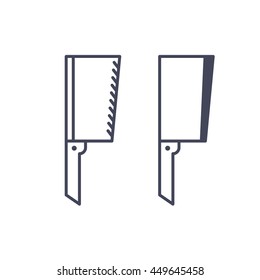 Vector Icons of kitchen knives, Cook cutting tools signs  on white background