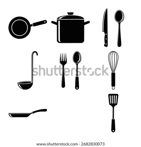 Vector Icons of Kitchen Utensils and Cooking Tools