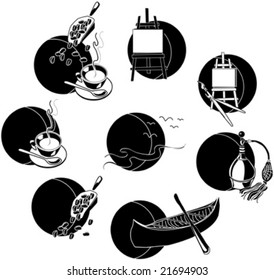 VECTOR Icons for lifestyle / leisure activities.