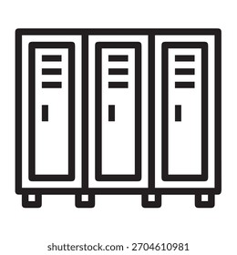 Vektorsymbole Locker Lineal Style. Perfekter und bearbeitbarer Pixelstrich.