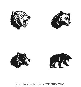 Vector icons or logo design Panda Logo Set Vector template