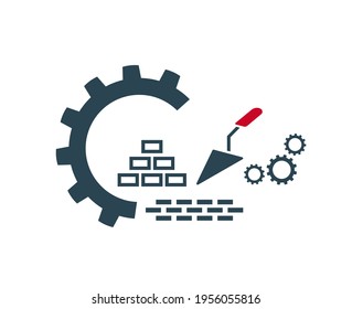 Iconos vectores, logotipo para trabajos de reparación e instalación y construcción.