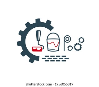 Vector icons, logo for repair and installation and construction work.