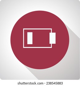 Vector icons  with long shadow "battery"