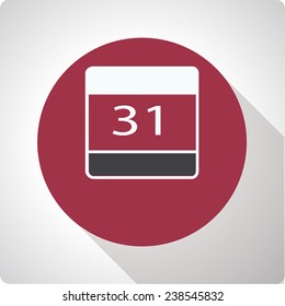 Vector icons  with long shadow "calendar"