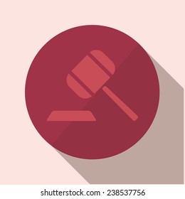 Vector icons with long shadow on a red background "court"