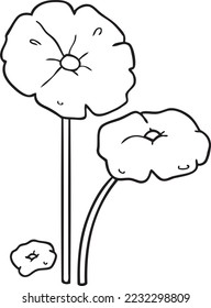 vector and icons of a lotus leaf soaring upwards.