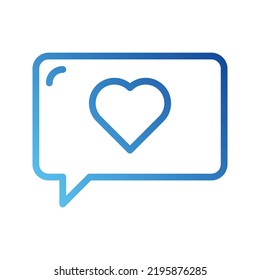 Vector Icons Love Message Lineal Gradient Style. Pixel Perfect and Editable Stroke.