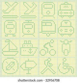 Vector of Icons made by pixel Dots