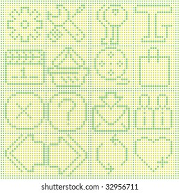 Vector of Icons made by pixel Dots