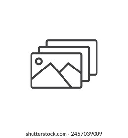 Vector Icons for Managing Photos in Galleries and Albums
