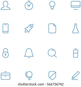 Vector icons material design style. Set thin line icons for web, social media, navigation, mobile app, print etc.
