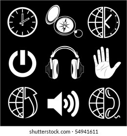 Vector icons of media
