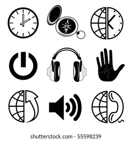 Vector icons of media