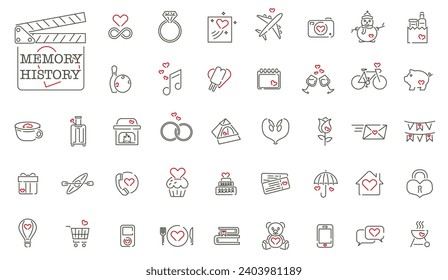 Vector icons. Memorable events from life. Happy moments of life. EPS 10.