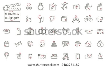 Vector icons. Memorable events from life. Happy moments of life. EPS 10.