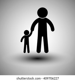 Vector icons, men and children.