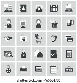 vector icons of merchandising store
