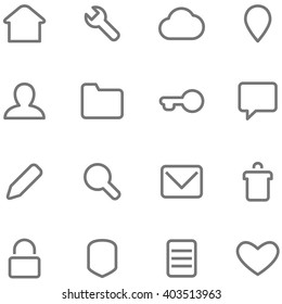 Vector icons in a minimalist style. Contours and stroke.