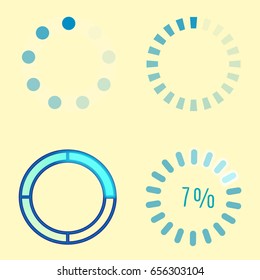 Vector icons for mobile applications design web internet loading interface download media button.