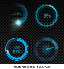Vector icons for mobile applications design web internet loading interface download media button.