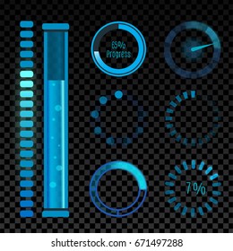 Vector icons for mobile applications design web internet loading interface download media button.