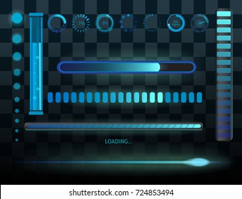 Vector icons for mobile applications design web internet loading interface download media button.