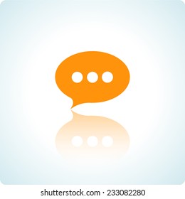 Vector icons for mobile devices, "message" with reflection