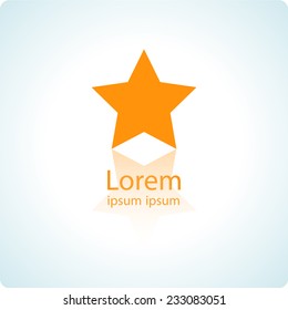 Vector icons for mobile devices, "orange star" with reflection