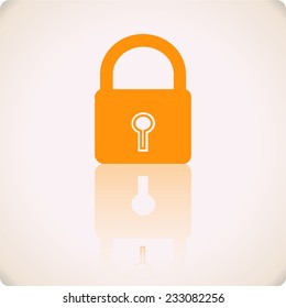 Vector icons for mobile "lock" with reflection