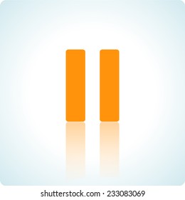 Vector icons for mobile "pause" with reflection