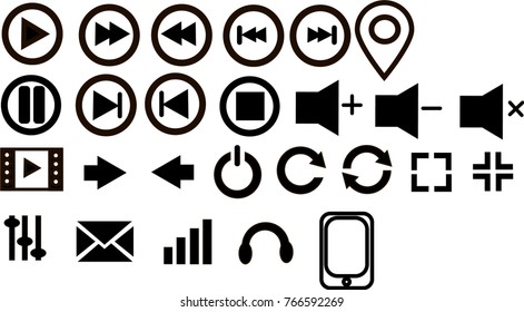 Vector icons for music