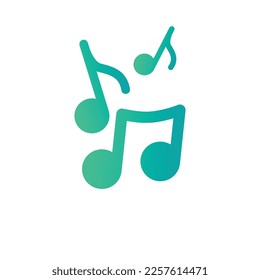 Vector icons of music notes on a white background, representing various musical elements and symbols.