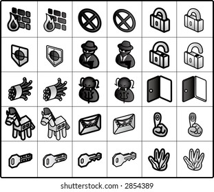 vector icons for network structure #security