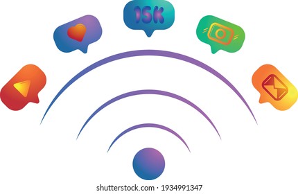Vector icons of network wifi zone