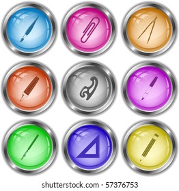 Vector icons of office tools